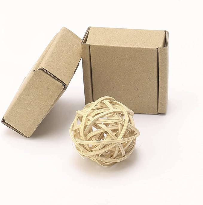 Ellbest 50Pcs Foldable Kraft Boxes Rectangular Boxes Recyclable Cardboard for Packing, Shipping, storaging Lightweight Item 2.8x1.6x1.1 inches