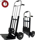 800 LB Dolly Cart with 8" Solid Rubber Wheels, Heavy Duty Folding Hand Truck Dolly with Bungee Cords, Compact Foldable Alloy Steel Design for Warehouses, Homes, Offices, and Small Business