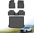 Hutisya-Floor Mats & Cargo Liner Set Fit for Mazda3 FWD 2019-2025 (Hatchback Only) All Weather Protection Anti-Slip & Durable TPE Full Set Liners Automotive Accessories-Black