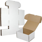 10x7x5 Inches Shipping Boxes Set of 20, White Corrugated Cardboard Box Literature Mailer for Packing Small Business