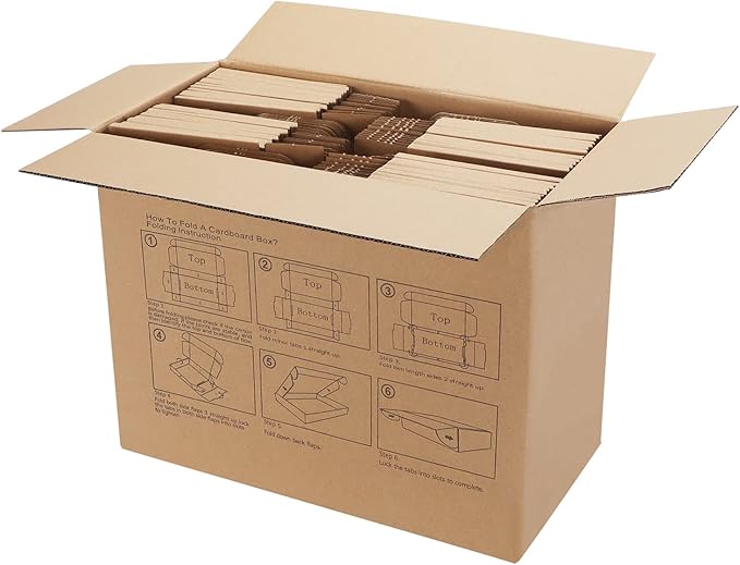 PHAREGE 7x5x2 inch Shipping Boxes Bulk 50 Pack Brown, Tab Lock Tuck Top Mailer Boxes for Packaging Small Business, Small Cardboard Gift Boxes for Wrapping Mailing Present