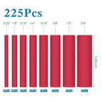 XHF UL Listed 225 Pcs 3:1 Waterproof Heat Shrink Tubing Kit Marine Grade Adhesive Lined Heat Shrink Tube, Insulation Sealing Oil-Proof Wear-Resistant Red