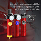 NANPU Z Series 3-Stage Air Filtration System - Sintered, Fine, & Charcoal Filters, 3/4" NPT Inlet, 1/4" NPT Outlet Module, 0-230 psi Gauge, 127 CFM @ 6 bar, Metal Housing, Auto Drain