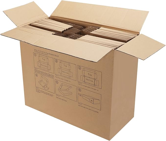 PHAREGE 9x6x2 inch Shipping Boxes Bulk 50 Pack Brown, Tab Lock Tuck Top Mailer Boxes for Packaging Small Business, Small Cardboard Gift Boxes for Wrapping Mailing Present