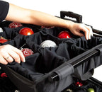 [TreeKeeper Telescoping Christmas Ornament Storage Box with Dividers] - Adjustable Organizer Holds 120 Ornaments up to 4 Inches Tall by Nearly Any Width and Length | 5 Removable Trays with Separators
