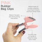 COOK WITH COLOR Food Clips - Wide Heavy Duty Chip Clips, Large Bag Clips for Food Storage with Air Tight Seal Grip, Pack of 8, Pink