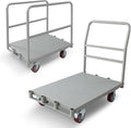 Platform Truck 2500LBS Capacity Industrial Flatbed Cart with 3 Detachable Handels, Push Dolly with 5" Rubber Swivel Wheels, Heavy Duty Flat Cart Hand Truck for Industrial and Commercial