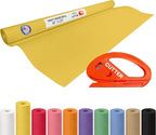Yellow Kraft Paper Roll 48" x 1200" (100 feet) with Cutter - USA-Made Gift Wrapping Paper for Packing, Moving, Shipping & Crafts/Arts - 100% Recyclable Natural Craft Material by IDL Packaging
