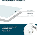 Dex Board 72" x 48" Large Glass Whiteboard Frameless Tempered Glass Dry Erase Board with Marker Tray for Interactive Office, Wall Mounted Frosted Glass Whiteboard