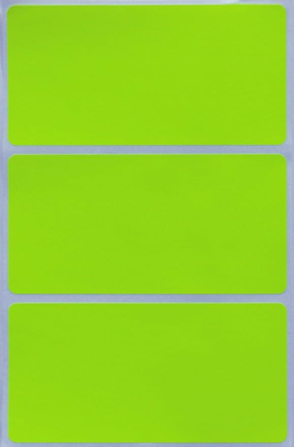 Royal Green Rectangular Stickers Color-Coding Labels for Organizing, Moving, and Storage Boxes 4" x 2" Stickers to Write On Name Tags, 45-Pack (Neon Yellow)