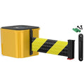 WM412 Retractable Belt Wall Mounted Yellow Crowd Control Barrier and Receiving End, 25' Black/Yellow Diagonal Belt