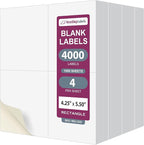 NextDayLabels – 4-1/4" x 5-1/2" Rectangular Sticker Labels for Printer - White Laser/Inkjet Printer Labels Return Address Labels Shipping Label Stickers (1000 Sheets, 4 Per Sheet, 4000 Labels)