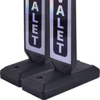 2 Pack 43" x 9.6" inch Double Sided Pedestrian Crosswalk Sign, 21.8" x 9.6" x 4" Durable HDPE Water Filled Base, Portable High Visibility Reflective Traffic Safety Parking STOP Signs (White-2Pack)