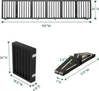 Freestanding Foldable Dog Gate - Indoor/Outdoor Pet Gate with Metal Support Feet - Room Divider, 6 Panels (Black)