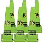 BESEA Reserved Parking Cone 6 Pack, 28" No Parking Sign Cone with Weighted Base, Green 4-Sided “ Reserved Parking” Warning Cone for Driveways Business Parking Lots Garages Indoor/Outdoor