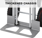 3in1 Aluminum Hand Truck,Convertible Hand Truck Dolly Large Size 1000 lb Capacity, Utility Cart Converts from Hand Truck to Platform Cart with 10" Hi Tech Rubber Wheels