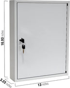 BankSupplies Fort Knox Key Holder Cabinet - 60-Key Cabinet - 60 Easy-to-Write-On Key Tags - Piano Hinged Door - Standard Keyed Lock - Steel Construction - Key Lock Box