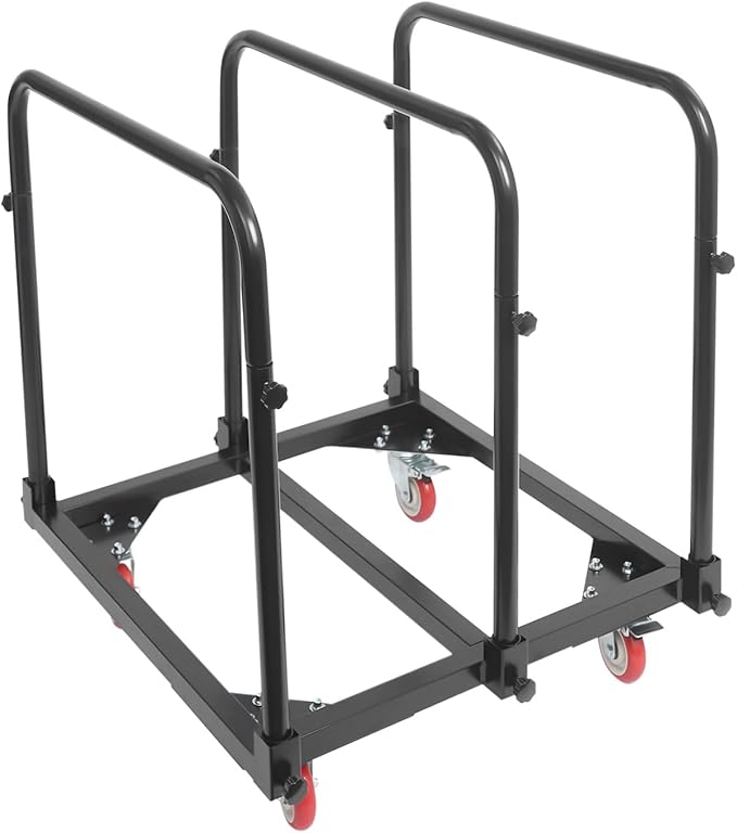 Undercat Steel Panel Truck, Heavy Duty Lumber Drywall Dolly, 1400lbs Platform Truck with 4 Swivel Casters, Flatbed Cart with 3 Side Handrails & Bottom Crossbar for Warehouse, Garage, Home, Black
