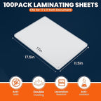 CAREGY 100 Pack Laminating Sheets, Hold 11 x 17 Inch Sheet, 5 Mil Clear Thermal Laminating Pouches 11.5 x 17.5 Inch Lamination Sheet Paper for Laminator, Round Corner