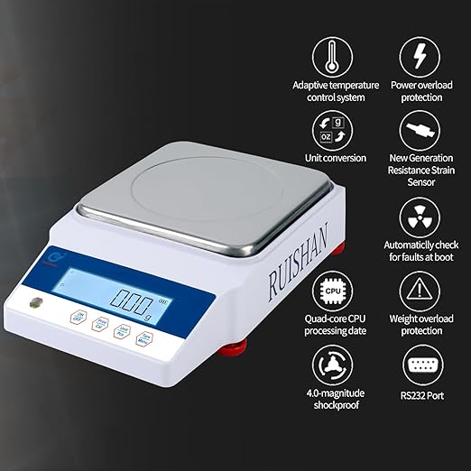 2000gx0.01g Lab Scale Digital Electronic Accurate Grams Scale Lab Analytical Balance Scale Laboratory Industrial Counting Scale Jewelry Weighing with Calibration Weight |for Lab, Industrial