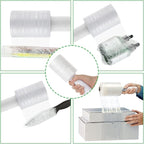 6 Pack Stretch Wrap Film with Handle, 80 Gauge Thick Industrial Strength Hand Stretch Wrap, 4" x 1000 Ft Plastic Pallet Shrink Film Heavy Duty Self-Adhering Plastic Wrap for Packing, Moving