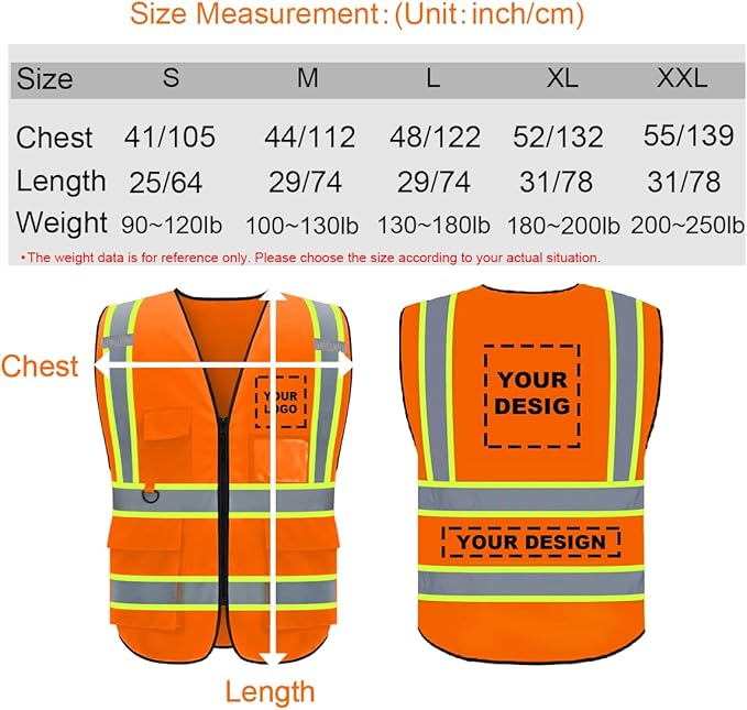 BeautyWill Custom Safety Vest Logo Class 2 High Visibility Reflevtive Vest Outdoor Protective Workwear