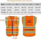 BeautyWill Custom Safety Vest Logo Class 2 High Visibility Reflevtive Vest Outdoor Protective Workwear