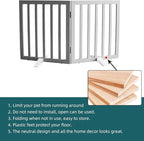 ZJSF Freestanding Indoor Dog Gate for House Foldable Wood Puppy Gate for Doorways Pet Gate for Stairs Extra Wide Pet Fence, Grey, 32" Height 2 Panels