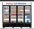 Commercial Beverage Refrigerator Display Fridge,85 Cu Ft Four Glass Door Upright Merchandiser Drink Cooler with LED Light Adjustable Shelves,ETL Approval,80" Wide,Wheels Included