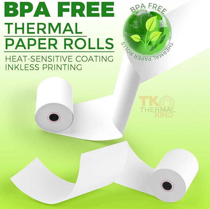 (30 Rolls) 3 1/8" x 190' Thermal Paper, POS Receipt Paper for Retail Business Cash Register, Fits Most Credit Card Terminal