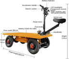 Electric Foldable Platform Truck 600Kg Capacity Steel Push Cart Portable Durable Folding Hand Truck for Warehouses Homes Businesses Space-Saving Transport Trolley