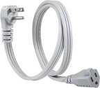 KUNCAN Appliance Power Extension Cord - 3 Prong Flat Wire SPT-3 14 AWG Heavy Duty Male to Female Extender Low Profile Grounded Cable for Major AC Unit, Air Conditioner, Refrigerator, Heater (1 Feet)