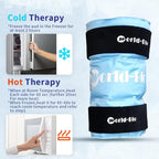 Knee Ice Pack Wrap 14.7" x 10.4", Reusable & Flexible Gel Cold Pack for Leg Injuries, Swelling, Replacement Surgery, Hot & Cold Compress Knee Ice Wrap for Arthritis, Post-Surgery Recovery