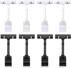 Mlici Sign Clips Merchandise Sign, Plastic Adjustable Clip Sign Holder Stand POP Clamp, 8 Pieces Clip-on Style Double Head Display Clips Rotating Swivel Sign Tag for Shelf Label Card