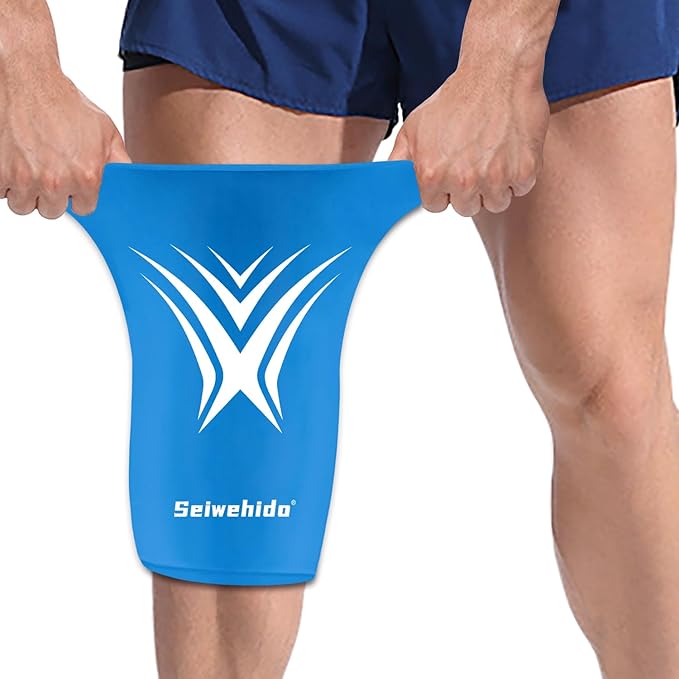 Extended Leg Knee Ice Pack Wrap for Injuries Compression, Reusable Soft Gel Freeze Knees Brace for Swelling, Replacement Surgery, Cold Compress Therapy for Arthritis, Meniscus Tear and ACL