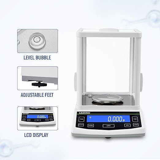 Analytical Balance 500g×0.001g Lab Scale 0.001g Accuracy High Precision Laboratory Scale with Windshield RS232 Interface Laboratory Balance (500g,1mg)