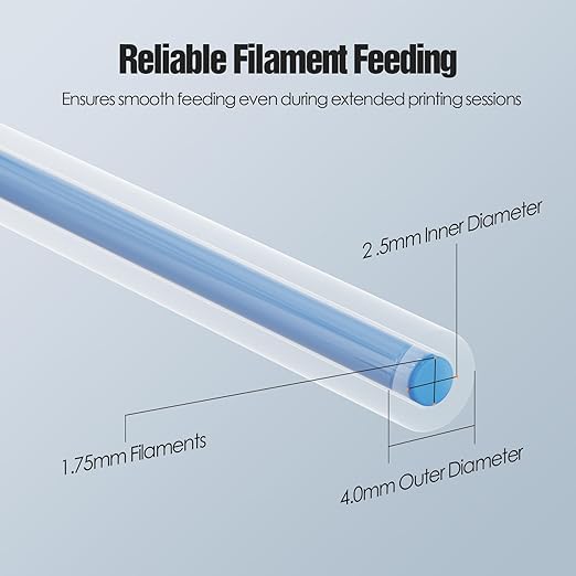 HANGLIFE PTFE Tube 2.5mm ID × 4mm OD | 16.4ft with Tubing Cutter | Compatible with Bambu Lab A1 Mini/A1/P1P/P1S/X1C/AMS/P1/X1 Series & Creality K1/K1 Max/Ender 3 V3 3D Printers - 1.75mm Filament
