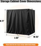 Kasla Storage Cabinet Cover, Outdoor Chest Storage Waterproof Cover, Weatherproof Cabinets Covers for Kitchen Patio Garden Backyard - 64"Lx35"Wx71"H