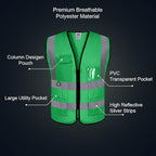 BeautyWill Custom Safety Vest Logo Class 2 High Visibility Reflevtive Vest Outdoor Protective Workwear