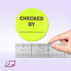 NextDayLabels - Neon Lime Color, Round Labels/Great to use for Inventory Control, Grocery, Sales, Clothing Stores, Stickers 2" - 500 Labels Per Roll, 1 Roll Per Package (Checked by)