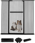 Lumizone Extra Tall Pet Gate 55.12" High Pressure Mounted 59.25"-63.38" Extra Wide (9 Sizes) 1.37" Gap for Cat Dog Stairs Doorway Hallway No Drilling Auto-Close (59.25"-63.38" W, Black)