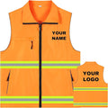 YOWESHOP Lightweight Zip-Up Safety Vest with Pockets for Outdoor Activities,Custom Logo Sleeveless Windbreaker