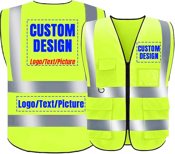 BeautyWill Custom Logo Safety Vest Class2 High Visibility Reflective Vest Breathable Construction Vest