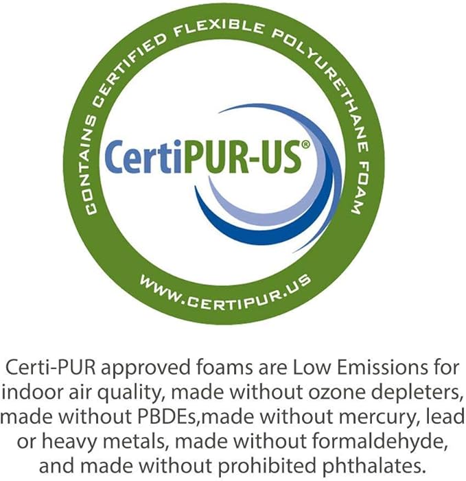 Foamma 12” x 30” x 72” High Density Foam Bunk Mattress, Organic Cotton Cover, Made in USA, Comfortable, CertiPUR-US Certified, 5 Pack
