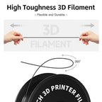 Geeetech 3D Printer Filament, PLA Filament 1.75mm Bundle 2kg for 3D Printer, Dimensional Accuracy +/- 0.02 mm (Black 2-Pack)