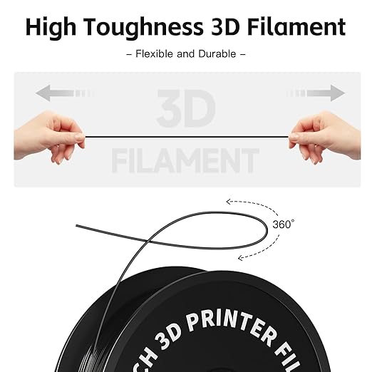 Geeetech 1.75mm PLA 3D Printer Filament, Upgrade Tidy Winding Tangle-Free, Dimensional Accuracy +/- 0.03mm,Black and White (2kg)