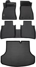 HAFIDI® Floor Mats & Cargo Liner Set Fit for 2019-2014 Nissan Sentra All Weather Protection TPE Anti-Slip Automotive Full Set Floor Liners Custom Accessories - Black