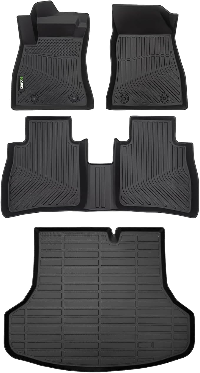 HAFIDI® Floor Mats & Cargo Liner Set Fit for 2019-2014 Nissan Sentra All Weather Protection TPE Anti-Slip Automotive Full Set Floor Liners Custom Accessories - Black