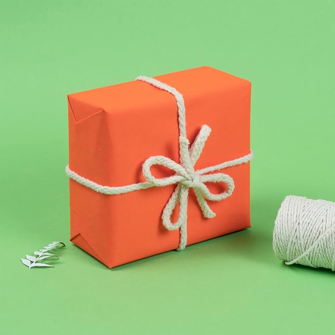 RUSPEPA Orange Kraft Paper Roll - 24 inches x 100 feet - Recyclable Paper Perfect for for Crafts, Art, Wrapping, Packing, Postal, Shipping, Dunnage & Parcel