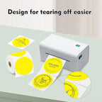 3 x 3Inch Round Color Coding Labels Circle Thermal Labels Printable Waterproof 500Pcs Round Stickers Adhesive Writable for Office,Home,Garage,DIY Sticker,Barcodes,Name Tag, Yellow